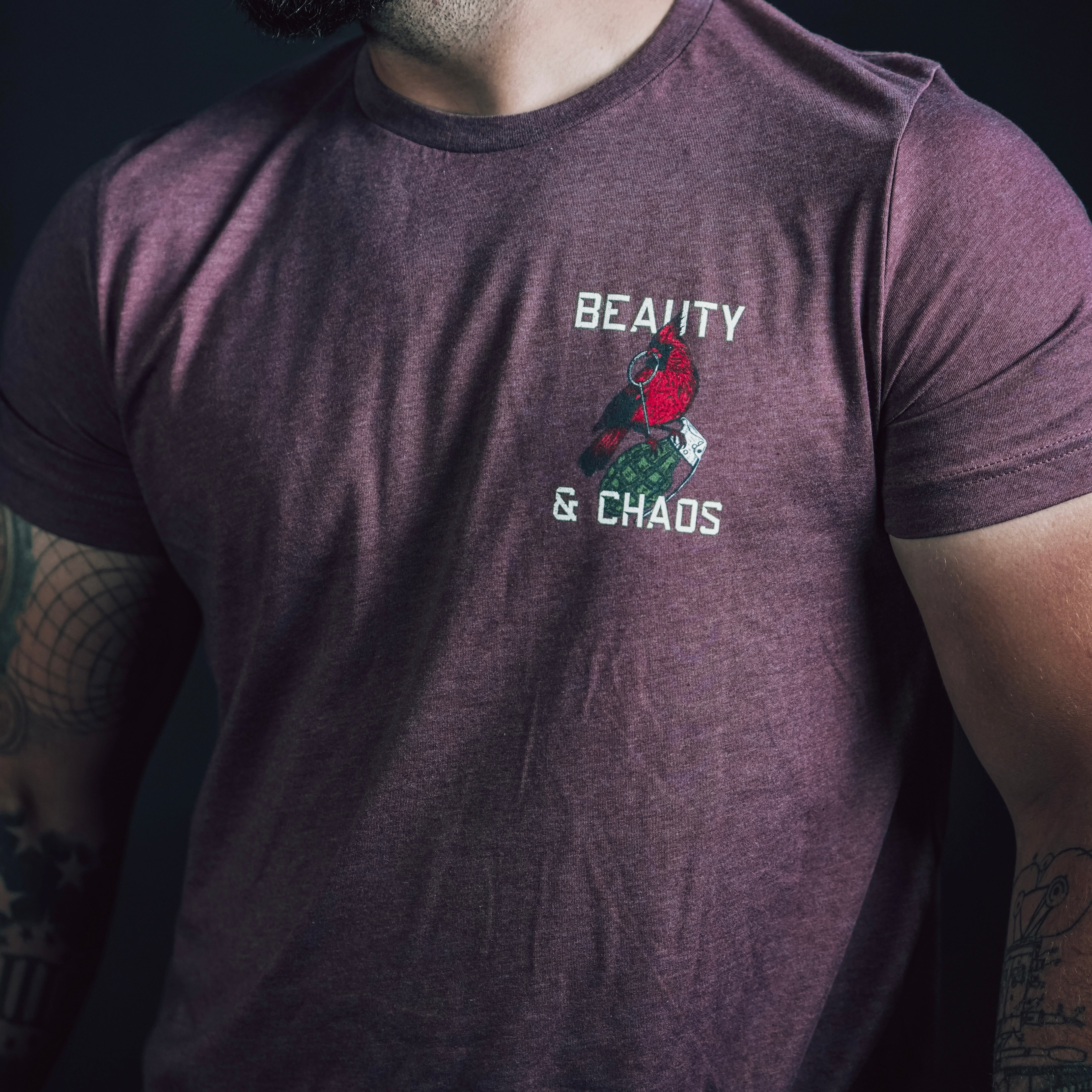 "Beauty and Chaos 2.0" - Maroon Tee