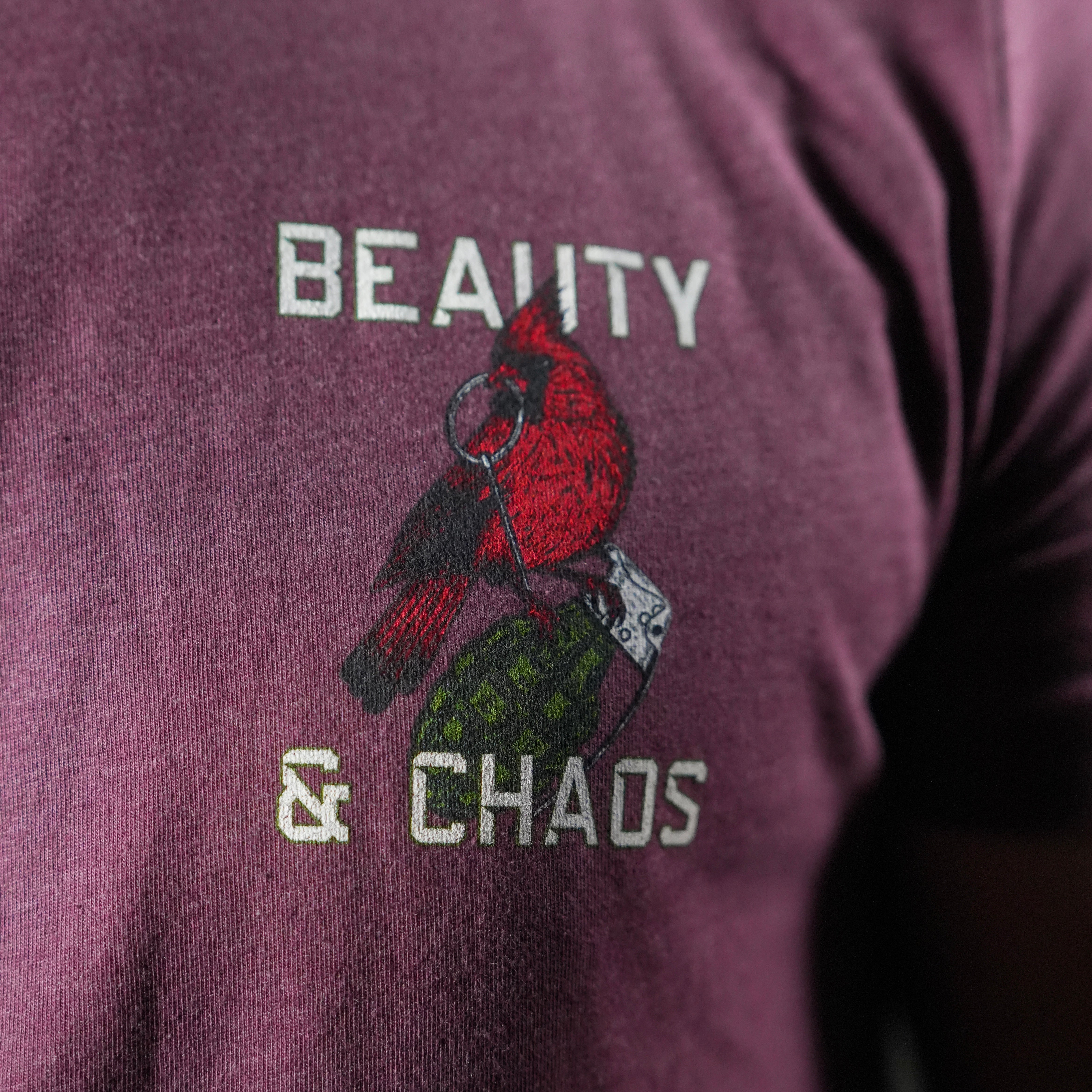 "Beauty and Chaos 2.0" - Maroon Tee