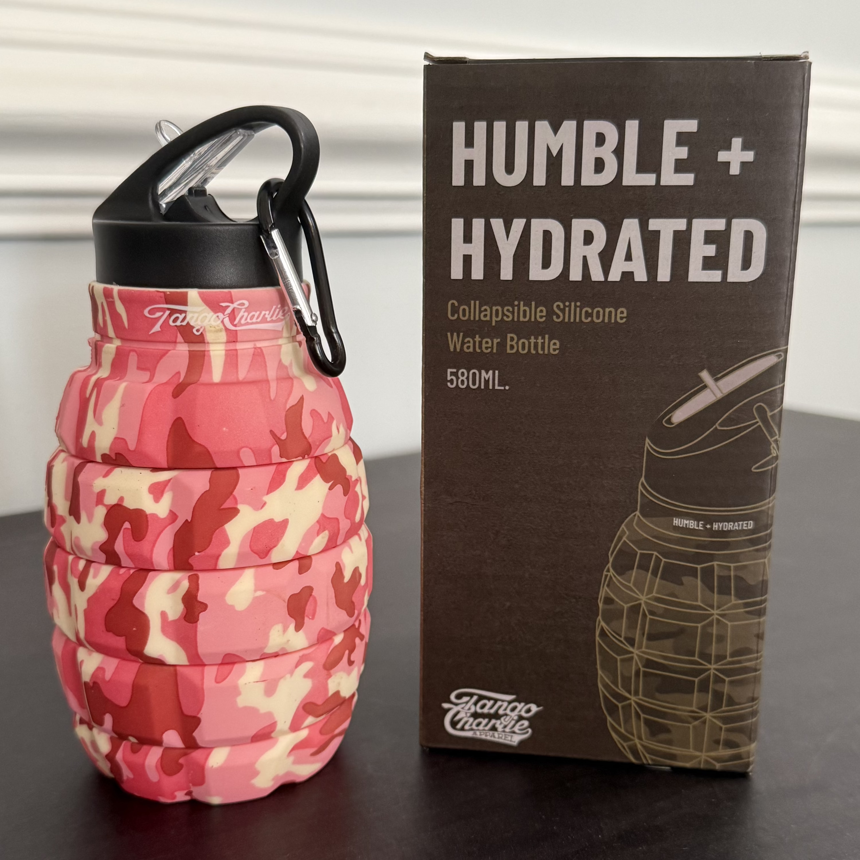 Humble + Hydrated 20oz Pink Camo Water Bottle